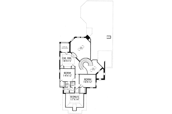 Floor Plan - Upper Floor for European House Plan #141-127 - 3 bed, 2.5 bath