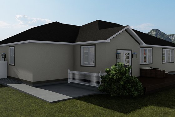 Exterior - Rear Elevation for Traditional House Plan #1060-45 - 3 bed, 2 bath