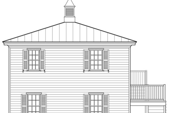 Exterior - Rear Elevation for Craftsman House Plan #137-394 - 1 bed, 1 bath