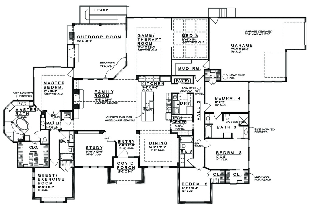 Prairie Style House  Plan  5 Beds 4  Baths 4545 Sq Ft Plan  