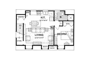 Floor Plan - Upper Floor for Farmhouse House Plan #116-134 - 1 bed, 1 bath
