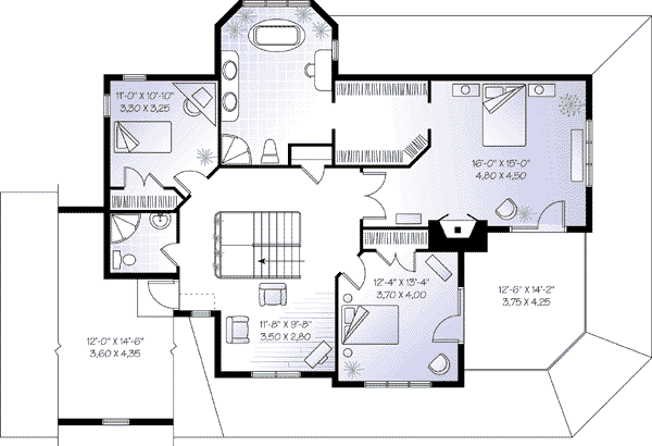 Architectural House Design - Farmhouse Floor Plan - Upper Floor Plan #23-519