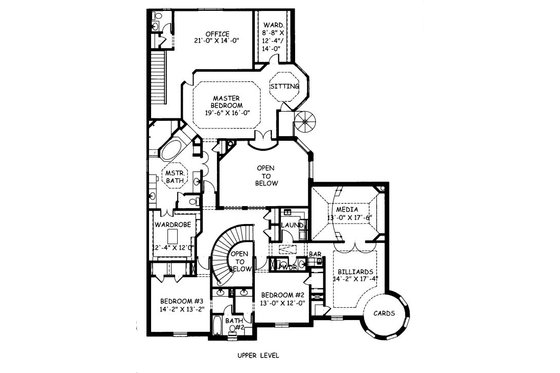 Floor Plan - Upper Floor for European House Plan #141-353 - 4 bed, 4 bath