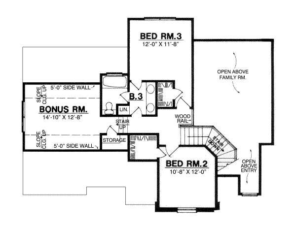 Dream House Plan - Country Floor Plan - Upper Floor Plan #40-135