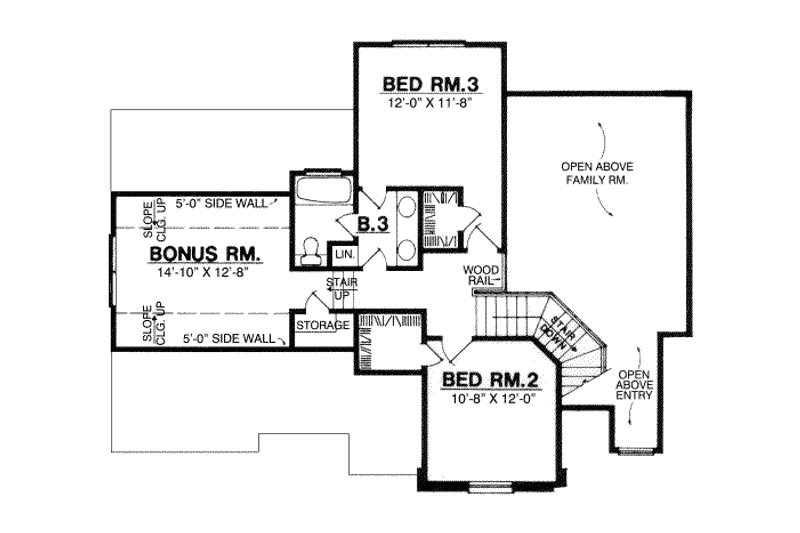 Home Plan - Floor Plan - Upper Floor for Country House Plan #40-135 - 3 bed, 2.5 bath