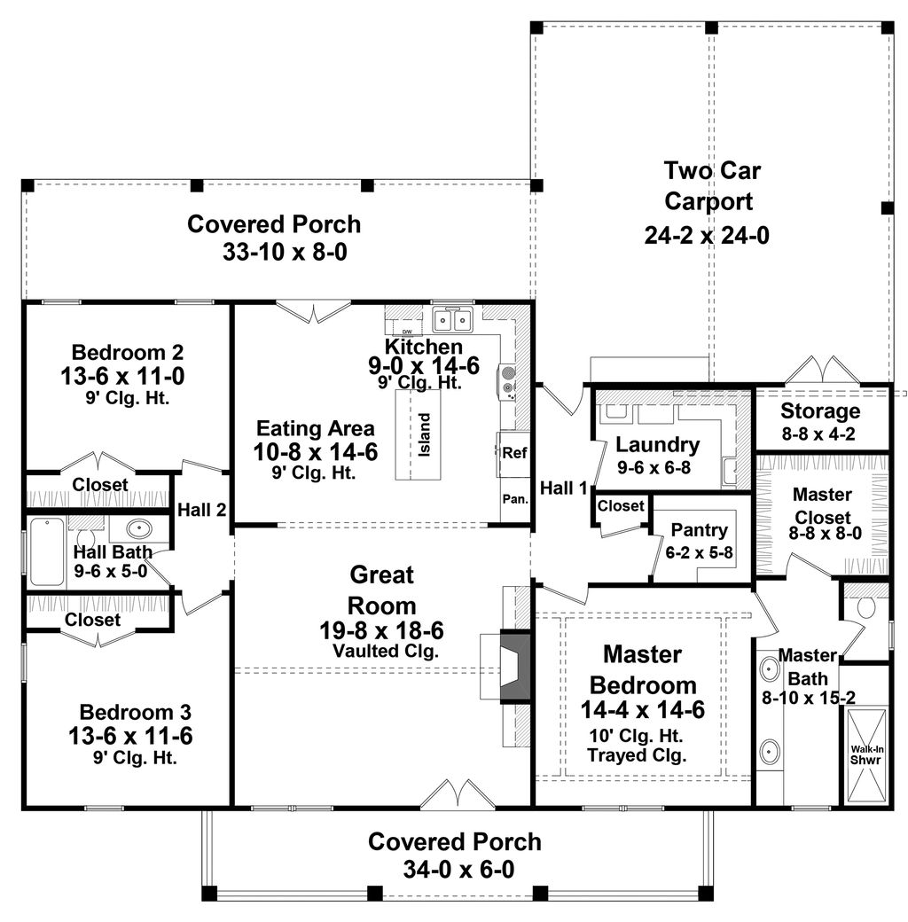 Farmhouse Style House Plan 3 Beds 2 Baths 1800 Sq Ft 