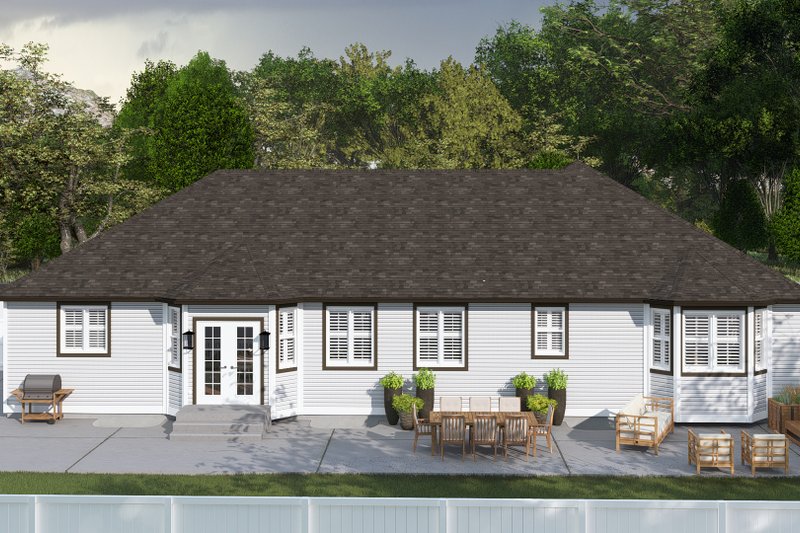 Home Plan - Exterior - Rear Elevation for Farmhouse House Plan #1060-218 - 3 bed, 2 bath