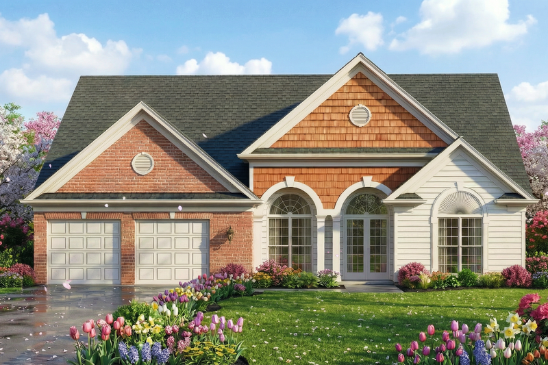 House Plan Design - Exterior - Front Elevation 4 for European House Plan #119-262 - 3 bed, 2 bath