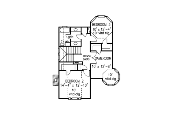 Floor Plan - Upper Floor for Victorian House Plan #410-109 - 3 bed, 2.5 bath