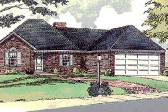 Exterior - Front Elevation for Traditional House Plan #16-111 - 3 bed, 2 bath