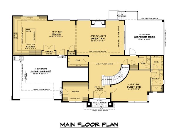Contemporary Floor Plan - Main Floor Plan #1066-141