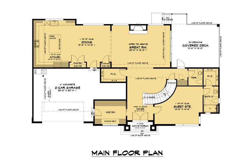 Home Plan - Floor Plan - Main Floor for Contemporary House Plan #1066-141 - 5 bed, 4.5 bath