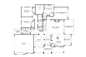 Floor Plan - Main Floor for Traditional House Plan #437-45 - 4 bed, 3.5 bath