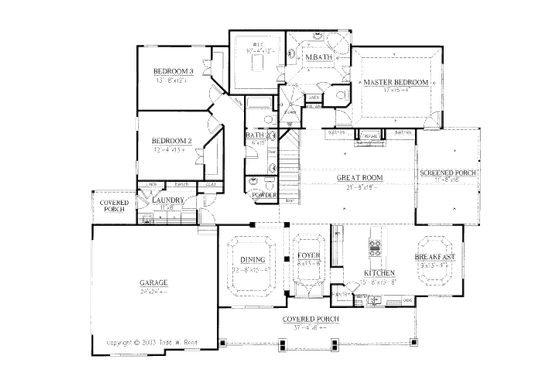 Floor Plan - Main Floor for Traditional House Plan #437-45 - 4 bed, 3.5 bath