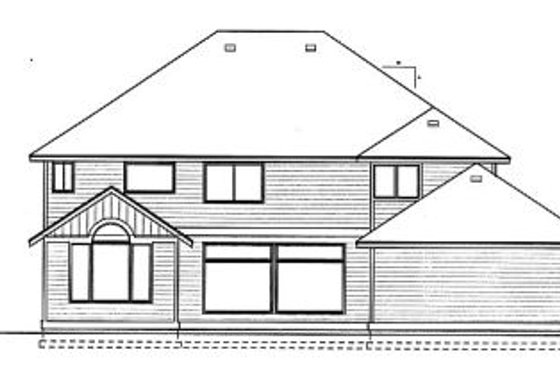 Exterior - Rear Elevation for Craftsman House Plan #99-209 - 4 bed, 3.5 bath