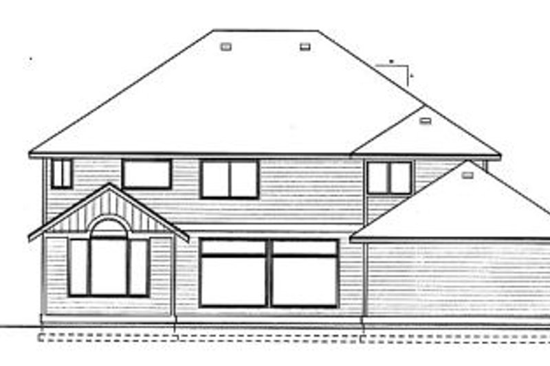 House Blueprint - Exterior - Rear Elevation for Craftsman House Plan #99-209 - 4 bed, 3.5 bath