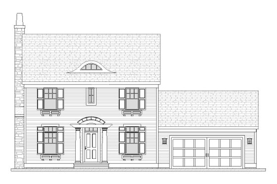 Exterior - Front Elevation 3 for Colonial House Plan #901-75 - 3 bed, 2.5 bath