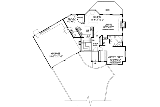 Floor Plan - Main Floor for Ranch House Plan #60-230 - 3 bed, 2.5 bath