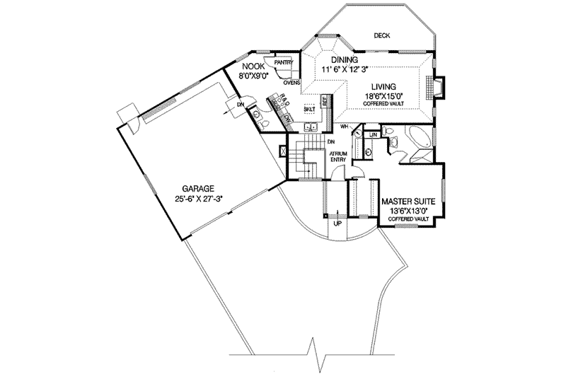 Home Plan - Floor Plan - Main Floor for Ranch House Plan #60-230 - 3 bed, 2.5 bath