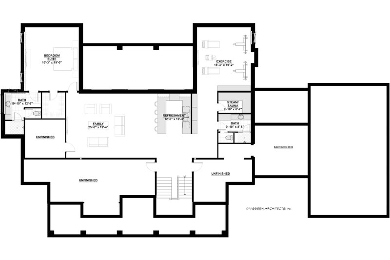 Home Plan - Floor Plan - Lower Floor for Farmhouse House Plan #928-313 - 4 bed, 4.5 bath