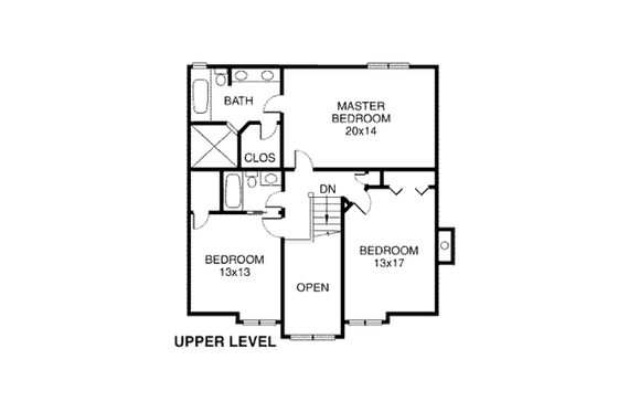 Floor Plan - Upper Floor for Country House Plan #312-785 - 3 bed, 2.5 bath