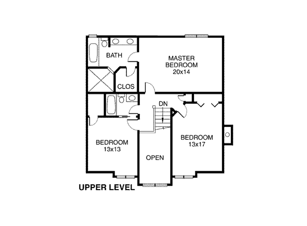 Country Floor Plan - Upper Floor Plan #312-785