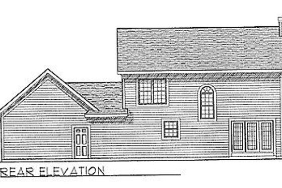 Exterior - Rear Elevation for Colonial House Plan #70-150 - 3 bed, 2.5 bath