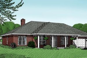 Ranch Exterior - Front Elevation Plan #11-106
