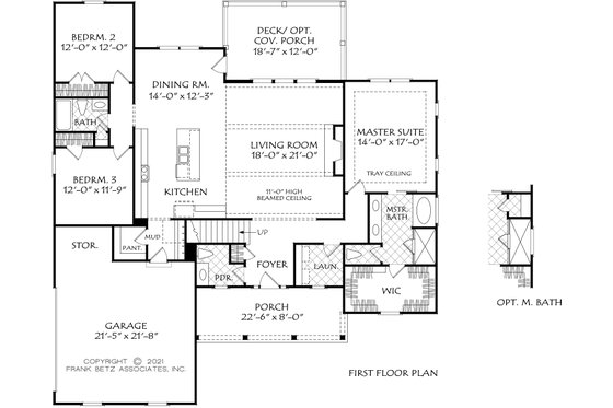 Floor Plan - Main Floor for Ranch House Plan #927-1017 - 3 bed, 3.5 bath