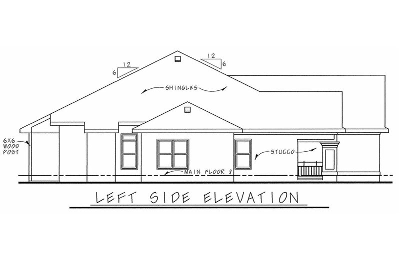 Architectural House Design - Exterior - Other Elevation 1 for Traditional House Plan #20-1609 - 3 bed, 2 bath