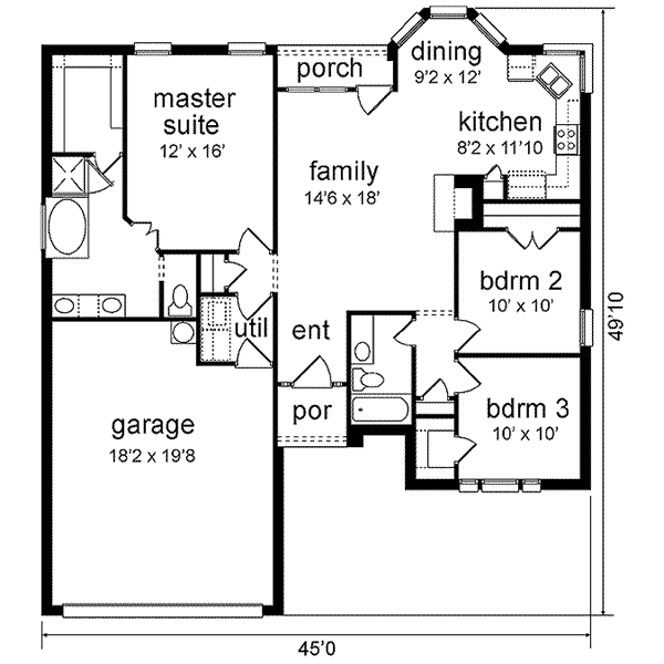 Home Plan - Traditional Floor Plan - Main Floor Plan #84-191
