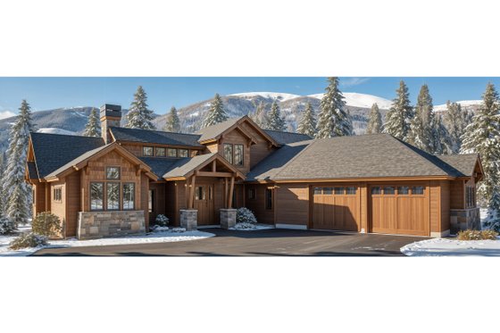 Exterior - Front Elevation 3 for Craftsman House Plan #892-2 - 3 bed, 2.5 bath