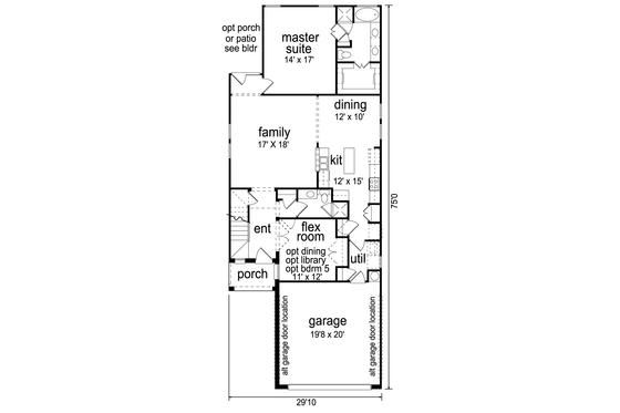 Floor Plan - Main Floor for Traditional House Plan #84-570 - 4 bed, 4 bath