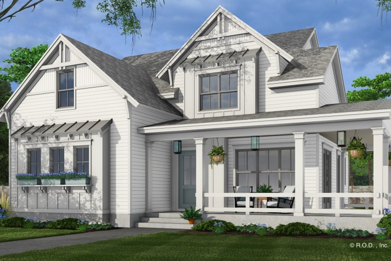 Architectural House Design - Exterior - Front Elevation 4 for Farmhouse House Plan #51-1270 - 4 bed, 3.5 bath