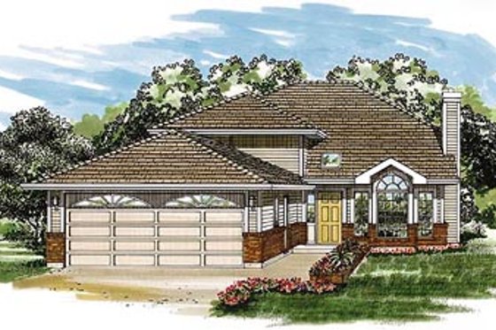 Exterior - Front Elevation for Traditional House Plan #47-229 - 3 bed, 2 bath
