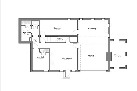 Floor Plan - Lower Floor for Contemporary House Plan #926-4 - 5 bed, 3.5 bath