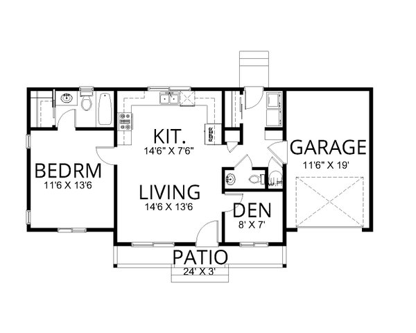House Blueprint - Southern Floor Plan - Main Floor Plan #112-281