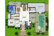 Mediterranean Style House Plan - 4 Beds 4.5 Baths 6838 Sq/Ft Plan #548-22 