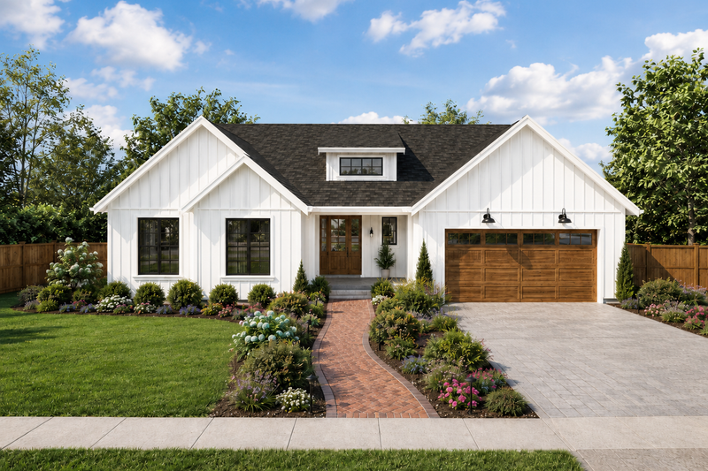 Exterior - Front Elevation 2 for Farmhouse House Plan #48-1222 - 3 bed, 2 bath