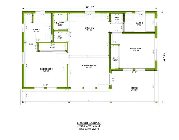 Traditional Floor Plan - Main Floor Plan #1106-136