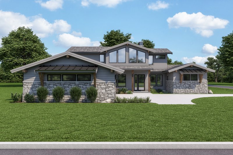 House Plan Design - Exterior - Front Elevation for Modern House Plan #1070-125 - 3 bed, 2.5 bath