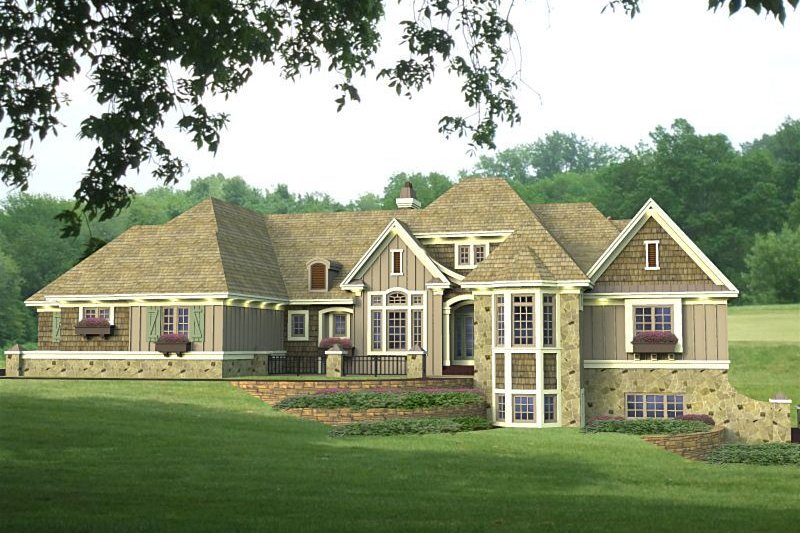 Country Style House Plan - 4 Beds 3.5 Baths 4756 Sq/Ft Plan #51-548