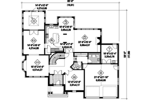 Floor Plan - Main Floor for Traditional House Plan #25-4490 - 3 bed, 2 bath