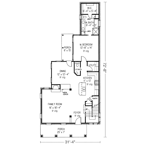 House Plan Design - Country Floor Plan - Main Floor Plan #410-305