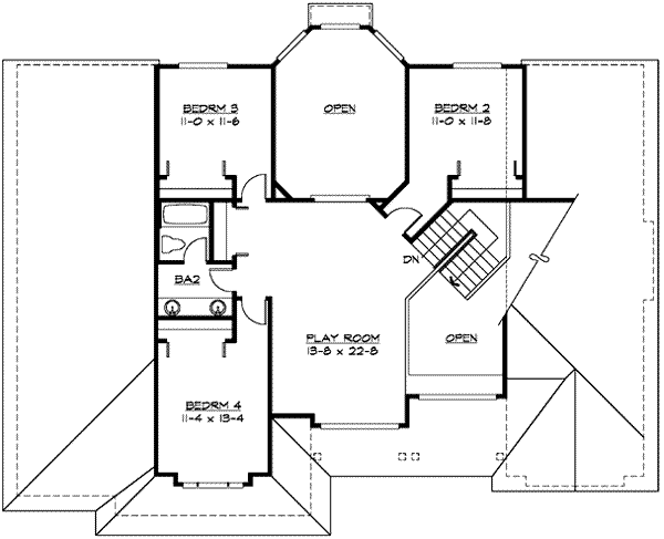 Craftsman Floor Plan - Upper Floor Plan #132-143