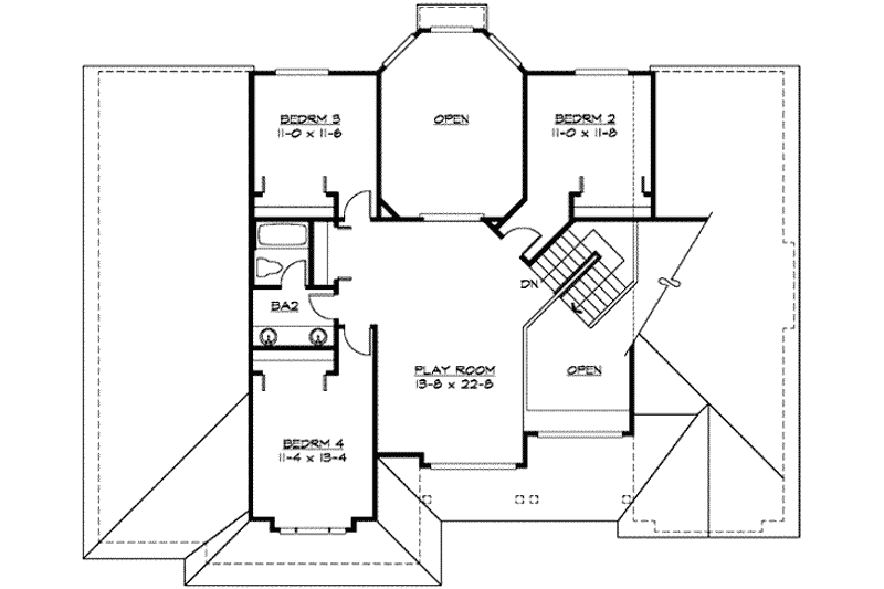 Home Plan - Floor Plan - Upper Floor for Craftsman House Plan #132-143 - 4 bed, 2.5 bath
