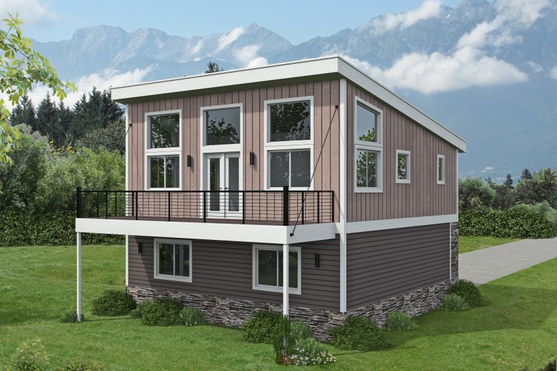 Architectural House Design - Exterior - Rear Elevation for Contemporary House Plan #932-961 - 1 bed, 1 bath
