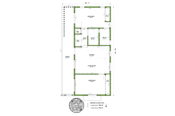 Floor Plan - Main Floor for Contemporary House Plan #1106-42 - 2 bed, 2 bath