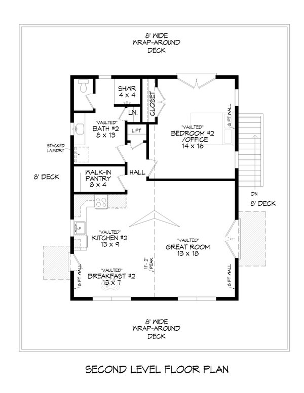 Country Style House Plan - 2 Beds 2 Baths 1535 Sq/Ft Plan #932-640 ...