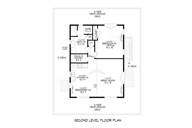 Architectural House Design - Floor Plan - Upper Floor for Country House Plan #932-640 - 2 bed, 2 bath